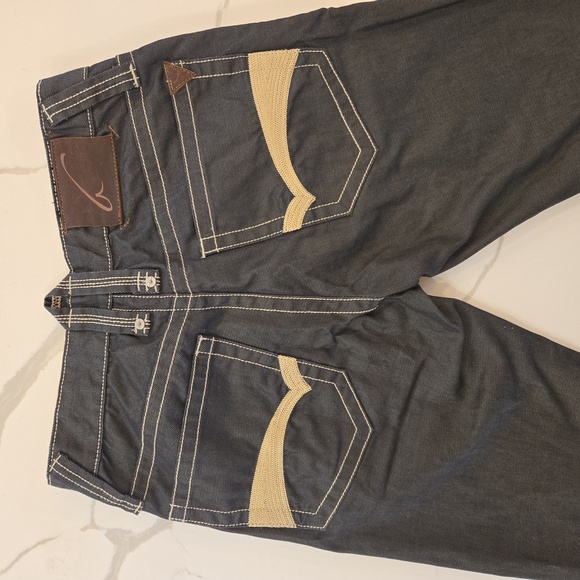 Gillys Extra Slim Straight Leg Button Fly Embroidered Western Jeans Black Sz 32 - Picture 5 of 13